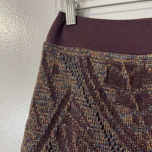 CECILLIA PRADO Anthropologie Lumi Midi Sweater Skirt Medium Petite NEW Metallic - Picture 4 of 15